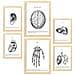 Set Di 6 Stampe Collezione Di Piatti Belies Con Collage Estetico Per La Decorazione D'interni A3 & A4 Telaio In Legno Chiaro - Foto miniatura 1