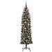Albero di Natale Artificiale Sottile Verde e Bianco 180 cm - Foto miniatura 3