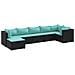 Set Salotto da Giardino con Cuscini 7pz Nero Polyrattan - Foto miniatura 1