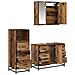 Set di mobili per il bagno con cassetto 3 pcs Legno vecchio - Foto miniatura 5