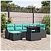 Set Divano da Giardino 7 pz Nero polyrattan - Foto miniatura 6