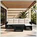Set Divano da Giardino 6 pz Nero e Bianco Crema polyrattan - Foto miniatura 2
