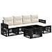 Set Divano da Giardino 6 pz Nero e Bianco Crema polyrattan - Foto miniatura 1