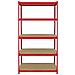 3 Scaffali In Acciaio Senza Bulloni Z-Rax Rossi 90cm X 45cm X 183cm - Foto miniatura 3