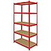3 Scaffali In Acciaio Senza Bulloni Z-Rax Rossi 90cm X 45cm X 183cm - Foto miniatura 4
