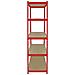 3 Scaffali In Acciaio Senza Bulloni Z-Rax Rossi 90cm X 45cm X 183cm - Foto miniatura 5