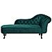 Chaise Longue Destra In Velluto Verde Smeraldo Nimes - Foto miniatura 3
