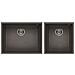 Lavello Quadra 210 Keratek Plus Sottotop 58x44 cm + 38x44 cm 2 vasche Colore Dove Grey 93 - Foto miniatura 1