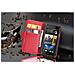 Custodia Compatibile Con Htc Desire 600 In Rosso Cremisi - Coperchio Protettivo In Ecopelle Testurizzata E Tasca Per Carte Di Credito - Foto miniatura 2