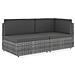 Divano Modulare a 2 Posti in Polyrattan Grigio - Foto miniatura 1