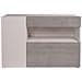 Credenza Moderna A 2 Ante A Ribalta E 1 Cassetto, Buffet Da Cucina, Madia Con Scaffali E Ripiani, Mobile Da Soggiorno Porta Tv, Cm 130x41h81, Colore Bianco Lucido E Cemento - Foto miniatura 2