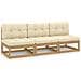 Divano a 3 Posti con Cuscini in Legno Massello di Pino - Foto miniatura 2