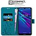 Custodia Compatibile Con Huawei Y6 2019 In Blu Fiore - Coperchio Protettivo In Design Floreale Con Chiusura Magnetica, Funzione Stand E Slot Per Carte - Foto miniatura 3