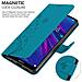 Custodia Compatibile Con Huawei Y6 2019 In Blu Fiore - Coperchio Protettivo In Design Floreale Con Chiusura Magnetica, Funzione Stand E Slot Per Carte - Foto miniatura 5