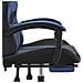 Sedia Da Gaming Con Poggiapiedi Nero E Blu In Similpelle - Foto miniatura 8