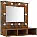 Mobile A Specchio Con Led Rovere Fumo 60x31,5x62 Cm - Foto miniatura 5