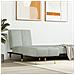 Chaise Longue In Velluto Grigio Chiaro - Foto miniatura 1