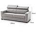 Divano Fisso Alexandra, Divano A 2 Posti, 100% Made In Italy, Sofà Soggiorno, In Tessuto Imbottito, Con Poggiatesta Regolabili E Braccioli Slim, Cm 180x95h85, Grigio - Foto miniatura 4