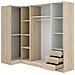 Guardaroba Succiso, Mobile Angolare Per Camera Da Letto, Armadio Appendiabiti Ad Angolo A 5 Ante Battenti, 214x91h184 Cm, Rovere - Foto miniatura 4