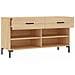 Panca Porta Scarpe Rovere Sonoma 102x35x55 Cm Legno Multistrato - Foto miniatura 8