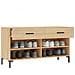 Panca Porta Scarpe Rovere Sonoma 102x35x55 Cm Legno Multistrato - Foto miniatura 9