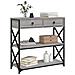 Tavolino Consolle Grigio Sonoma 75x28x75 Cm Legno Multistrato - Foto miniatura 3