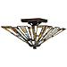 Plafoniera Tiffany Maybeck Acciaio Bronzo Valiant 2 Luci E27 - Foto miniatura 1