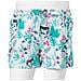 Pantaloncini per Bambini con Coulisse Ecru e Menta Scuro 128 - Foto miniatura 8