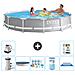 Piscina Fuori Terra - In Giro - 366x76 Cm - Grigio - Include Accessori Coordinati A2096 - Foto miniatura 1