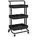 Carrello Da Cucina 3 Ripiani Nero 42x35x85 Cm Ferro E Abs - Foto miniatura 1