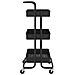 Carrello Da Cucina 3 Ripiani Nero 42x35x85 Cm Ferro E Abs - Foto miniatura 3