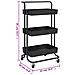 Carrello Da Cucina 3 Ripiani Nero 42x35x85 Cm Ferro E Abs - Foto miniatura 6