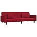 Lusso Casadino -  Divano Letto A 2 Posti Con 2 Cuscini Rosso Vino In Velluto - Foto miniatura 1