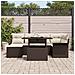 Set Divano da Giardino 7 Pezzi con Cuscini Marrone Rattan - Foto miniatura 3