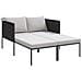 Lettino prendisole con cuscini per 2 persone Anthracite 115x153x69,5 cm Acciaio - Foto miniatura 1