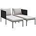Lettino prendisole con cuscini per 2 persone Anthracite 115x153x69,5 cm Acciaio - Foto miniatura 4