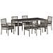 Set da Pranzo per Giardino da 7 Pezzi con Cuscini Grigio Polyrattan - Foto miniatura 1