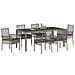 Set da Pranzo per Giardino da 7 Pezzi con Cuscini Grigio Polyrattan - Foto miniatura 3