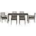 Set da Pranzo per Giardino da 7 Pezzi con Cuscini Grigio Polyrattan - Foto miniatura 7