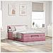 Struttura Letto Pouf con Materasso Rosa 140x200 cm in Velluto - Foto miniatura 3