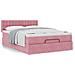 Struttura Letto Pouf con Materasso Rosa 140x200 cm in Velluto - Foto miniatura 4