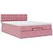 Struttura Letto Pouf con Materasso Rosa 140x200 cm in Velluto - Foto miniatura 6