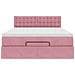 Struttura Letto Pouf con Materasso Rosa 140x200 cm in Velluto - Foto miniatura 7