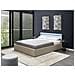 Letto Ottomana Con Led Tessuto Armelle 160 X 200 Cm Beige - Foto miniatura 1
