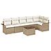 Set Divano da Giardino con cuscino 7 pcs Beige Poly Rattan - Foto miniatura 1