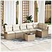 Set Divano da Giardino con cuscino 7 pcs Beige Poly Rattan - Foto miniatura 2