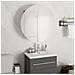 Armadio da Bagno con Specchio Rotondo e LED Rovere 47x47x17,5cm - Foto miniatura 2