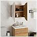Armadio da Bagno con Specchio Rotondo e LED Rovere 47x47x17,5cm - Foto miniatura 4