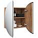 Armadio da Bagno con Specchio Rotondo e LED Rovere 47x47x17,5cm - Foto miniatura 5