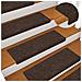 Tappetini per scale autoadesivi 30 pz 65x21x4 cm marrone bordo rettangolare - Foto miniatura 5